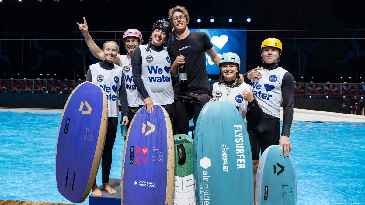 Das Podium des GWA Indoor World Cup in Düsseldorf