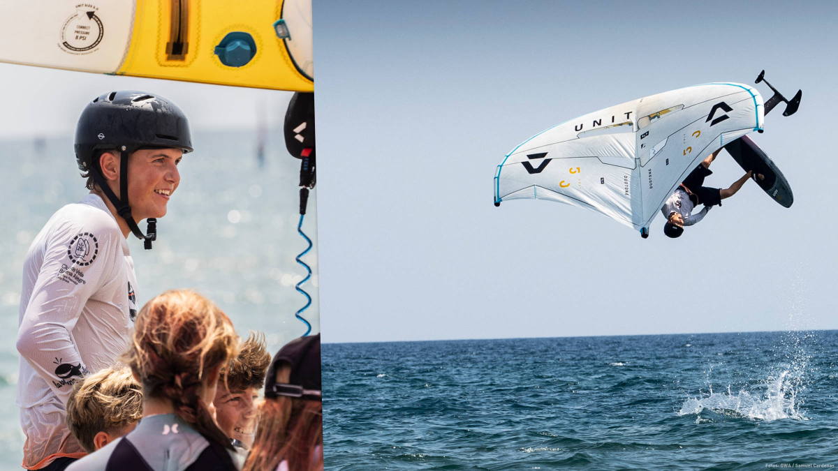 Aleksander Acherer gewinnt die U19 Surf-Freestyle Wertung beim der GWA Youth World Championship 2025 an der Costa Brava