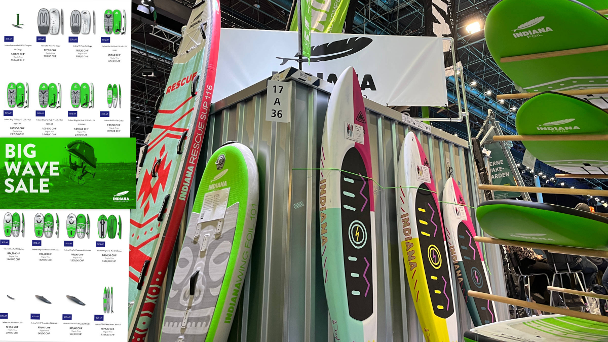 Big Wave Sale bei Indiana Paddle & Surf mit 50 % Rabatt auf bereits reduzierte Artikel