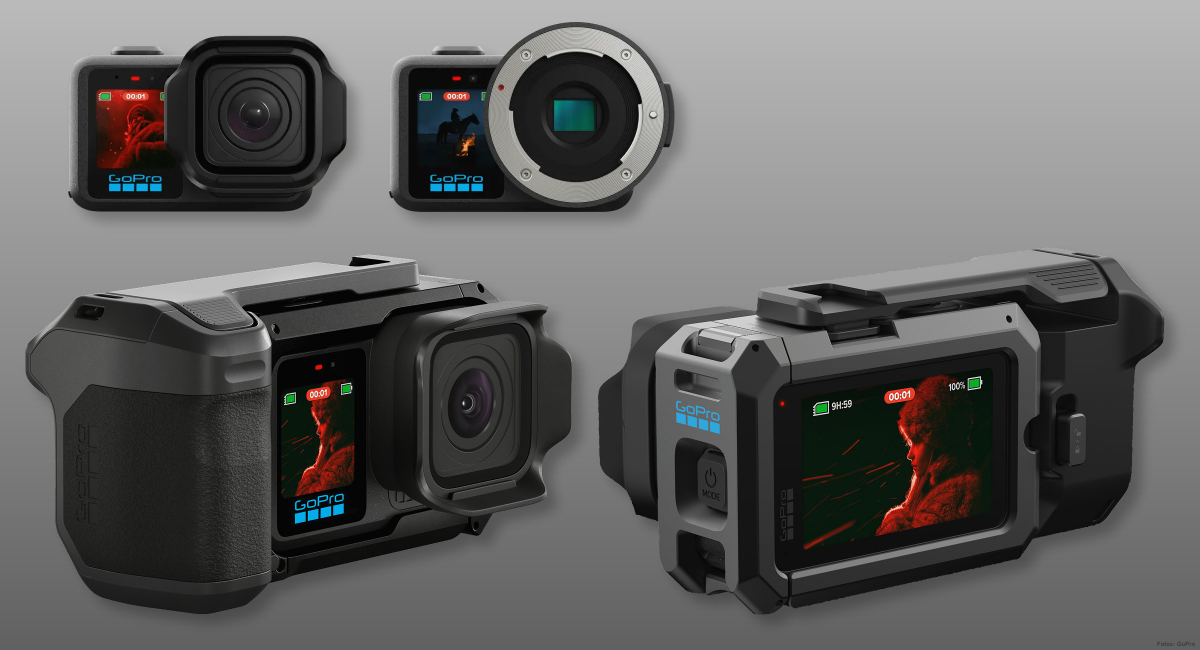 Drei GoPro Mission 1 Modelle