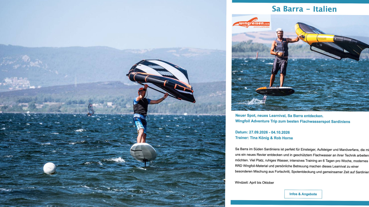Wingfoil Learnival Sa Barra, Sardinien, Italien
