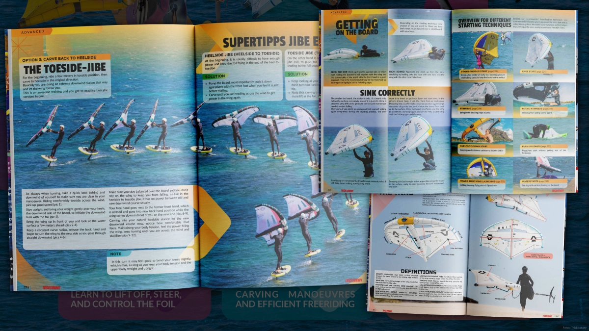 Blick ins Buch - Michael Rossmeiers Wingfoil Tricktionary 1