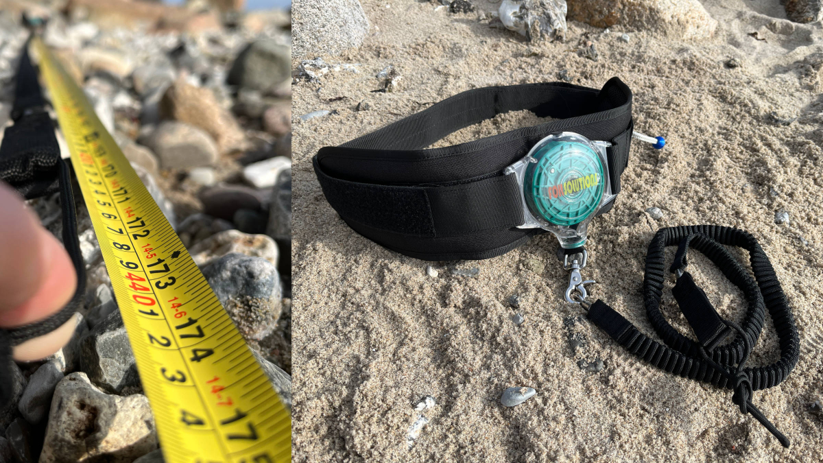 Die Länge der einziehbaren Foil Leash: 440 cm