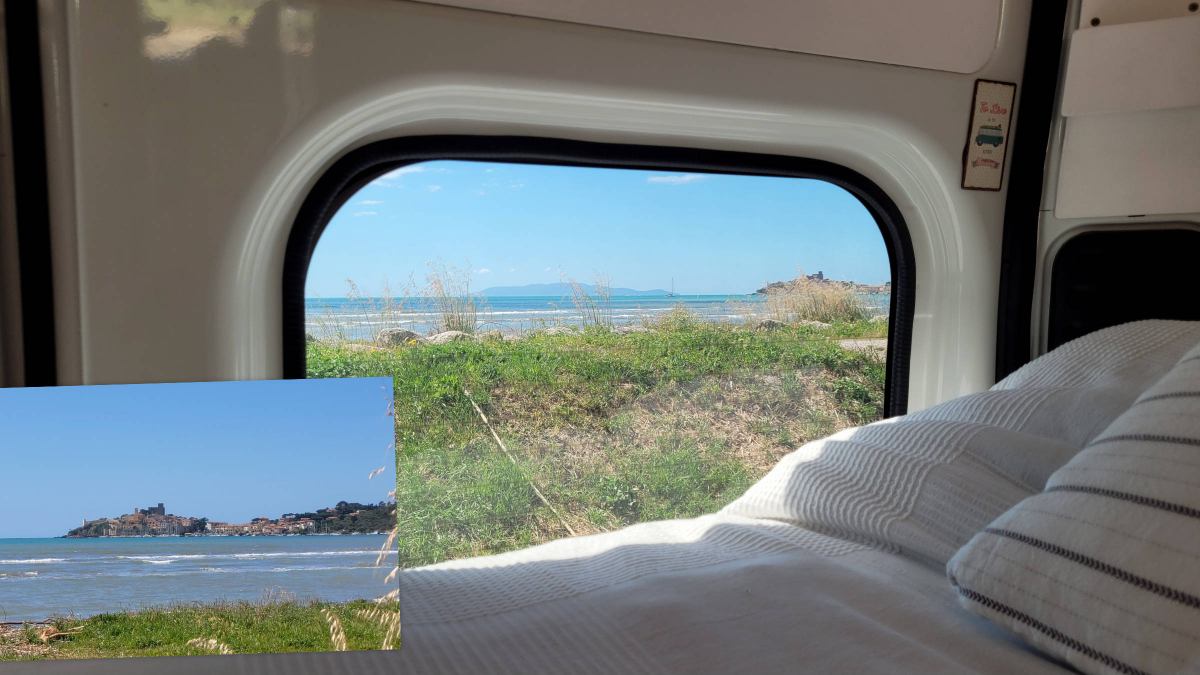 Blick aus dem Bus in Talamone