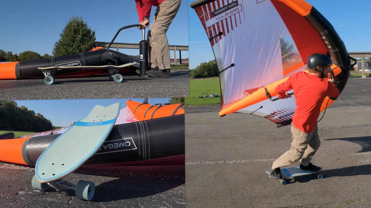 Wingskaten mit Surf-Skateboard
