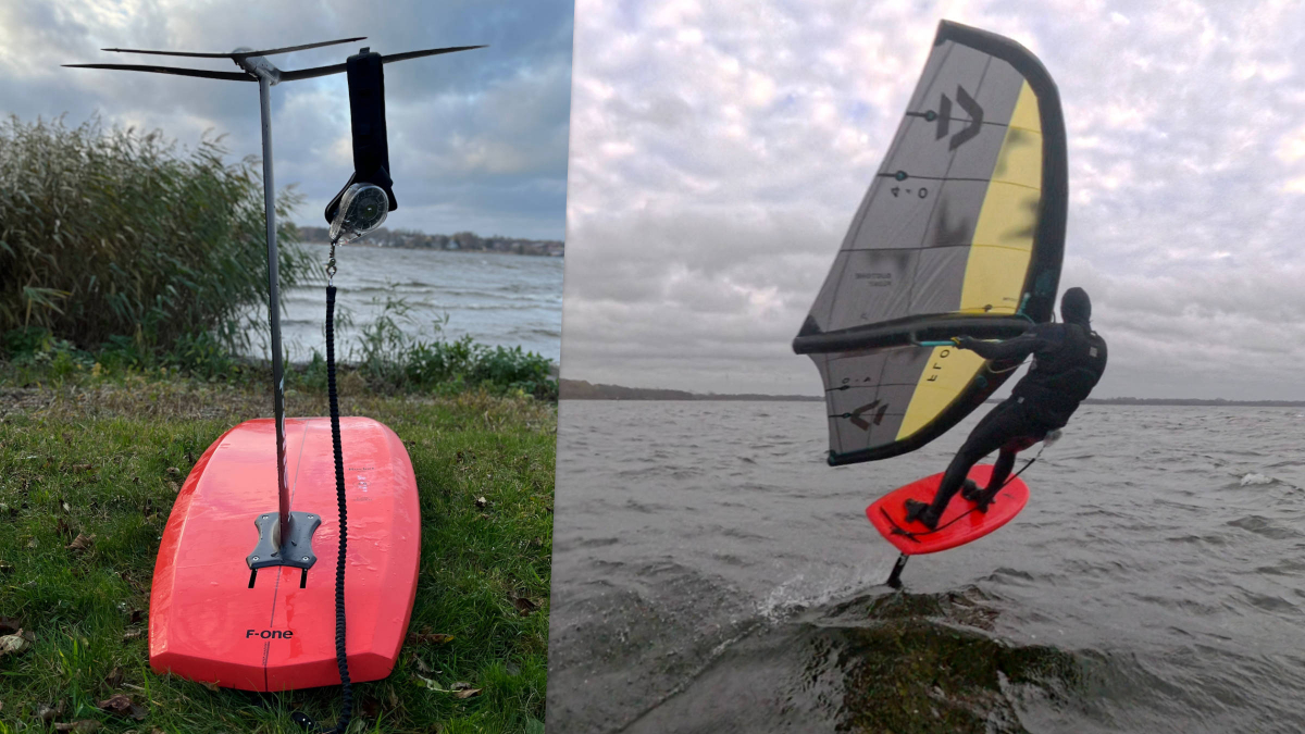 Blue Planet Zero Drag Retracting Leash System an einem beliebigem Hüftgurt