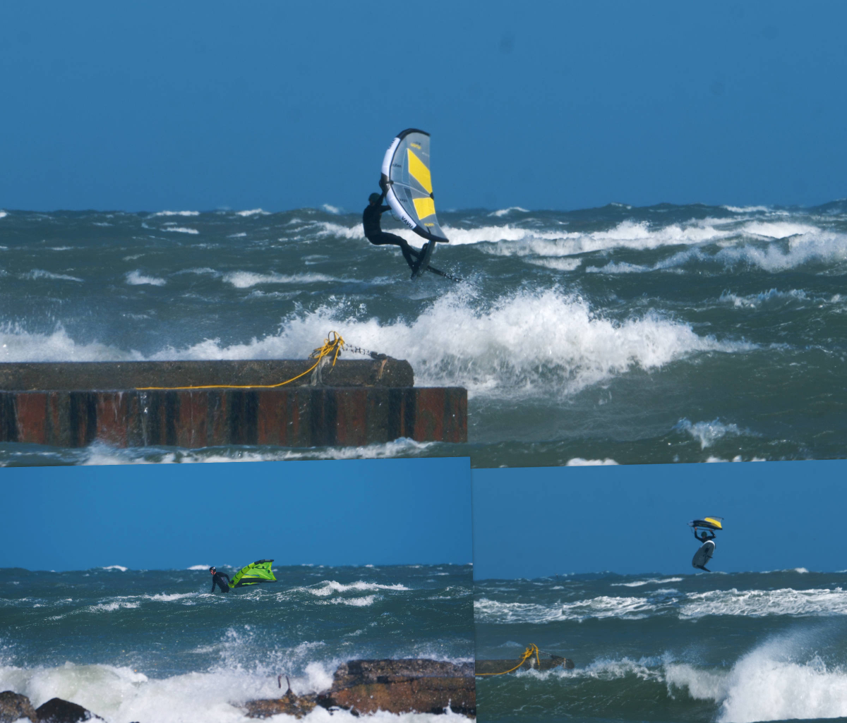 Wingfoil-Action bei Sturm auf der Nordsee